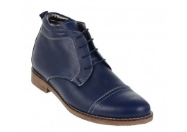 Ghete barbati din piele naturala, culoare bleumarin, imblanite, BOND1BLTPM